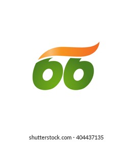 number 66 swoosh design template logo green orange