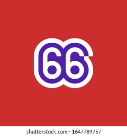 Número 66 diseño de icono vectorial para sitio web, infografía, folleto, portada, evento de celebración, invitación, saludo, plantilla web.