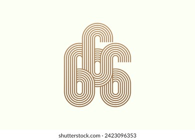 Number 666 Logo, Monogram Number 666 logo multi line style, usable for business logos and anniversary, flat design logo template, vector illustration