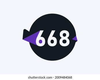 Number 668 logo icon design vector image
