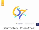 Number 67 logo icon design, 67th birthday logo number, anniversary 67