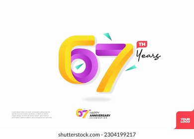 Nummer 67 Logo-Icon-Design, 67. Geburtstag-Logo-Nummer, 67. Jubiläum