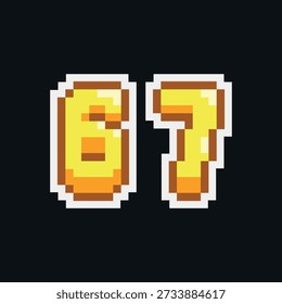 Número 67, pixel art meme