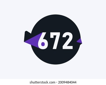 Number 672 logo icon design vector image
