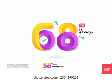 Number 68 logo icon design, 68th birthday logo number, anniversary 68