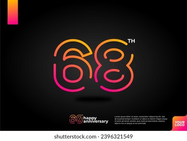 Numéro 68 création d'icône logo, numéro de logo 68e anniversaire, 68e anniversaire