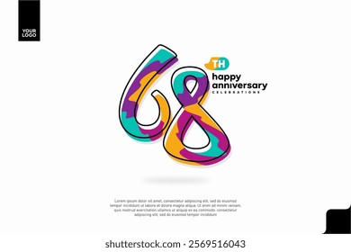 Number 68 logo icon design, 68th birthday logo number, anniversary 68