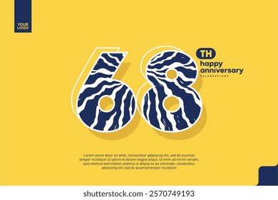 Number 68 logo icon design, 68th birthday logo number, anniversary 68