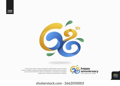 Number 68 logo icon design, 68th birthday logo number, anniversary 68