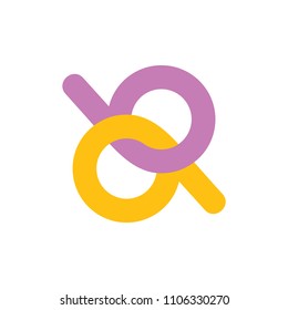 number 69 linked design logo vector