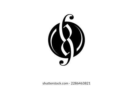 Number 69 logo design in circle
