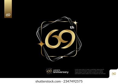 Nummer 69 Logo-Icon-Design, 69. Geburtstag-Logo-Nummer, Jubiläum 69
