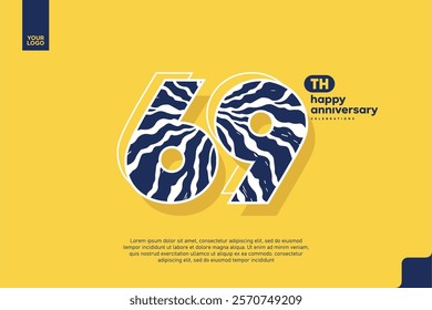 Number 69 logo icon design, 69th birthday logo number, anniversary 69