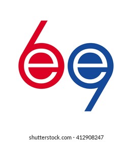 number 69 logo vector. letter E and E logo vector.