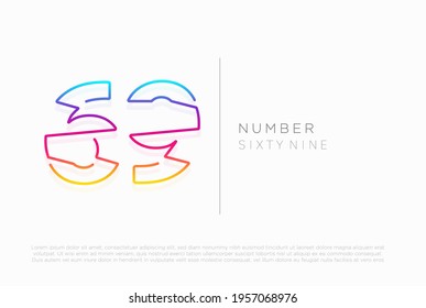 Number 69 sixty nine logo icon design, vector template