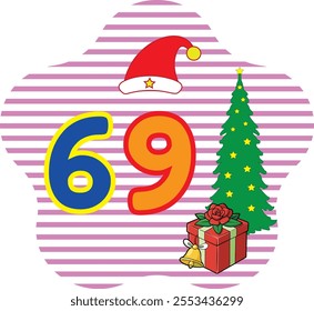Number 69 Vector Art Illustration - Line Art, Silhouette, Icon and Clipart