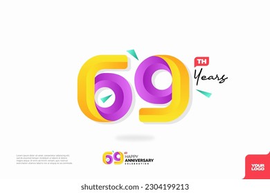 Nummer 69 Logo-Icon-Design, 69. Geburtstag-Logo-Nummer, Jubiläum 69