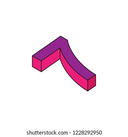 number 7, 3D colored isometric icon. Element of 3d words and symbols icon for mobile concept and web apps. Isometric number 7, 3D icon can be used for web and mobile