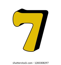 number 7, 3D icon. Element of 3D color alphabet for mobile concept and web apps. Detailed number 8, 3D icon can be used for web and mobile