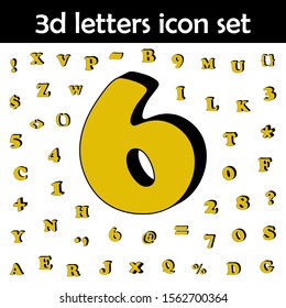 Number 7, 3d icon. 3D words, letters icons universal set for web and mobile