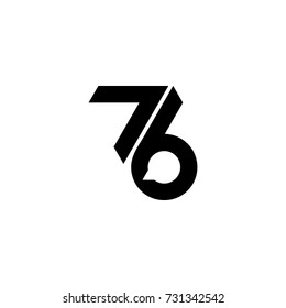 number 7 6 arrow with dialog symbol logo vector