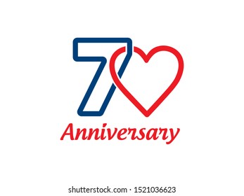 Number 7 or 70 logo or symbol template design