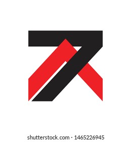 number 7 arrow geometric logo vector