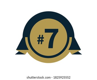Number 7  badge design vector