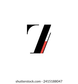 Number 7, beautiful elegant alphabet antique font, classic lettering perfect for wedding invitations or fashion or logo brand design, vector illustration 10EPS