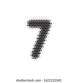 Number 7 black halftone pattern font