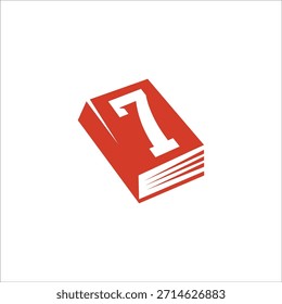 Modelo de vetor de design de logotipo de livro número 7