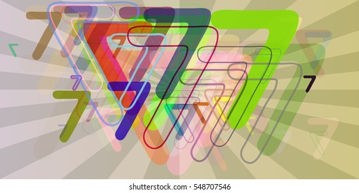 Number 7 with charming shape, vibrant advertising around banner