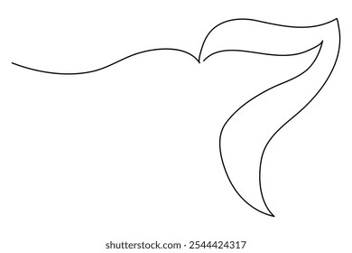 Number 7 continuous one line drawing of number 7. editable One line drawing of number 7 icon. Vector illustration