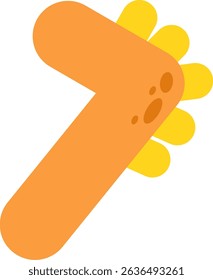Number 7 Cute Dinosaur Illustration