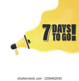 Number 7 of days left to go. Badge with, sale, landing page, banner.