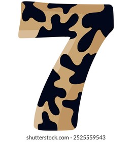 number 7 design for new year with animal design namely with spots of common yellow boa, vector