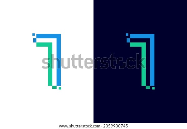 Number 7 Digital Logo Technology Design Stock Vector (Royalty Free ...