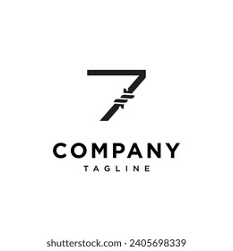 Number 7 Fence Thorns Logo icon vector template.eps