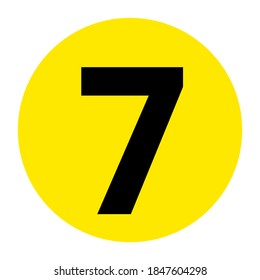 Number 7 Floor Marker Symbol, Vector Illustration, Isolate On White Background Label. EPS10