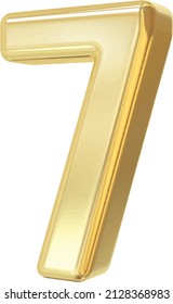 Number 7 gold 3d luxury