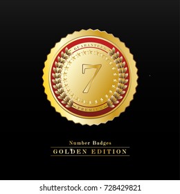 Number 7 Golden Edition Badges Guaranteed Quality Premium