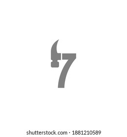 Nummer 7 und Logo-Design der Hammerkombination