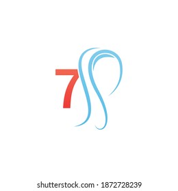 Number 7 icon logo combined with hijab icon design template