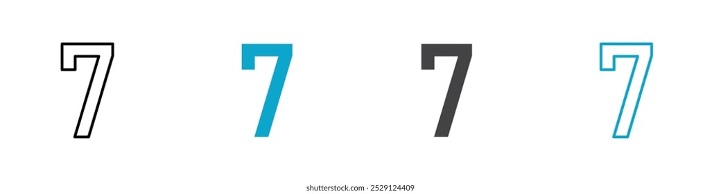 number 7 icon Logo set for web