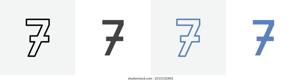 number 7 icon vector set use for web ui or app