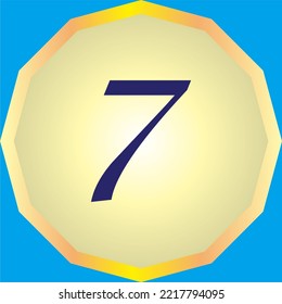 number "7" with an interesting font and color in vector form