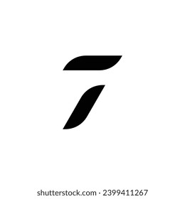 Número 7 símbolo geométrico hoja simple vector