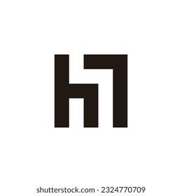 Number 7 letter h square geometric symbol simple logo vector