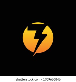 Nummer 7 Logo oder Design der Symbolvorlage für Blitzschläge