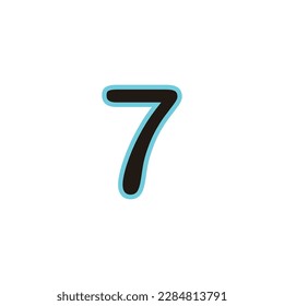 Número 7, símbolo geométrico lineal moderno, simple vector de logotipo